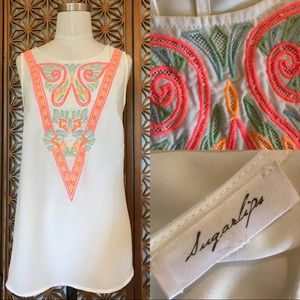 Sugarlips Neon Embroidered Top L